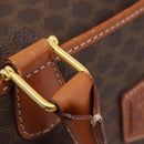 CELINE Macadam Canvas Boston Bag PVC Leather Brown Gold Auth 207973A-15