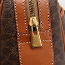 CELINE Macadam Canvas Boston Bag PVC Leather Brown Gold Auth 207973A-16