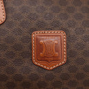 CELINE Macadam Canvas Boston Bag PVC Leather Brown Gold Auth 207973A-17