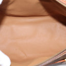 CELINE Macadam Canvas Boston Bag PVC Leather Brown Gold Auth 207973A-19
