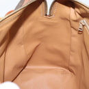 CELINE Macadam Canvas Boston Bag PVC Leather Brown Gold Auth 207973A-21