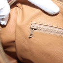 CELINE Macadam Canvas Boston Bag PVC Leather Brown Gold Auth 207973A-22