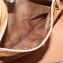 CELINE Macadam Canvas Boston Bag PVC Leather Brown Gold Auth 207973A-23