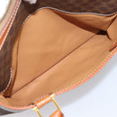 CELINE Macadam Canvas Boston Bag PVC Leather Brown Gold Auth 207973A-24
