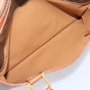 CELINE Macadam Canvas Boston Bag PVC Leather Brown Gold Auth 207973A-25