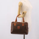 CELINE Macadam Canvas Boston Bag PVC Leather Brown Gold Auth 207973A-27
