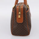 CELINE Macadam Canvas Boston Bag PVC Leather Brown Gold Auth 207973A-4
