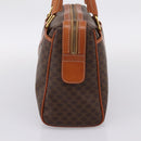 CELINE Macadam Canvas Boston Bag PVC Leather Brown Gold Auth 207973A-5