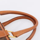 CELINE Macadam Canvas Boston Bag PVC Leather Brown Gold Auth 207973A-9