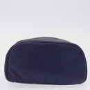 LOEWE Chain Hand Bag Leather Navy Gold Auth 207974-10