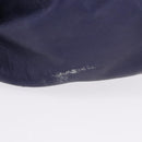 LOEWE Chain Hand Bag Leather Navy Gold Auth 207974-6