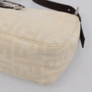 FENDI Zucca Canvas Mamma Baguette Shoulder Bag Ivory Silver Auth 207980A-10