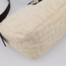 FENDI Zucca Canvas Mamma Baguette Shoulder Bag Ivory Silver Auth 207980A-15
