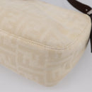 FENDI Zucca Canvas Mamma Baguette Shoulder Bag Ivory Silver Auth 207980A-16