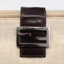 FENDI Zucca Canvas Mamma Baguette Shoulder Bag Ivory Silver Auth 207980A-19