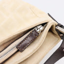 FENDI Zucca Canvas Mamma Baguette Shoulder Bag Ivory Silver Auth 207980A-23