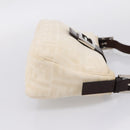FENDI Zucca Canvas Mamma Baguette Shoulder Bag Ivory Silver Auth 207980A-5