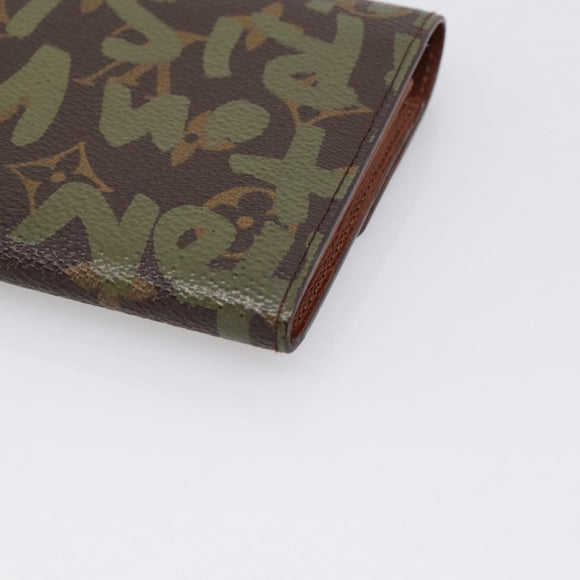 LOUIS VUITTON Monogram Graffiti Porte Monnaie Credit Khaki M92188 Auth 207981V