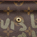LOUIS VUITTON Monogram Graffiti Porte Monnaie Credit Khaki M92188 Auth 207981V-9