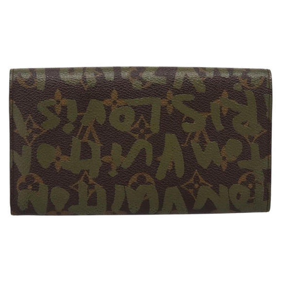 LOUIS VUITTON Monogram Graffiti Porte Monnaie Credit Khaki M92188 Auth 207981V