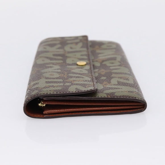 LOUIS VUITTON Monogram Graffiti Porte Monnaie Credit Khaki M92188 Auth 207981V