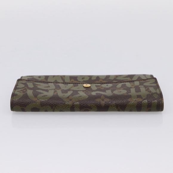 LOUIS VUITTON Monogram Graffiti Porte Monnaie Credit Khaki M92188 Auth 207981V