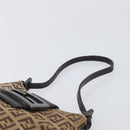 FENDI Zucchino Canvas Mamma Baguette Hand Bag Brown Silver Auth 207982-8