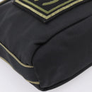 CHANEL Sports Line Shoulder Bag Canvas Black Silver CC Auth 207983-11