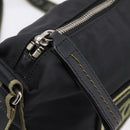 CHANEL Sports Line Shoulder Bag Canvas Black Silver CC Auth 207983-16