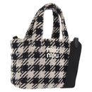 Miu Miu Hand Bag Pile 2way Black Gold Auth 207984A-1