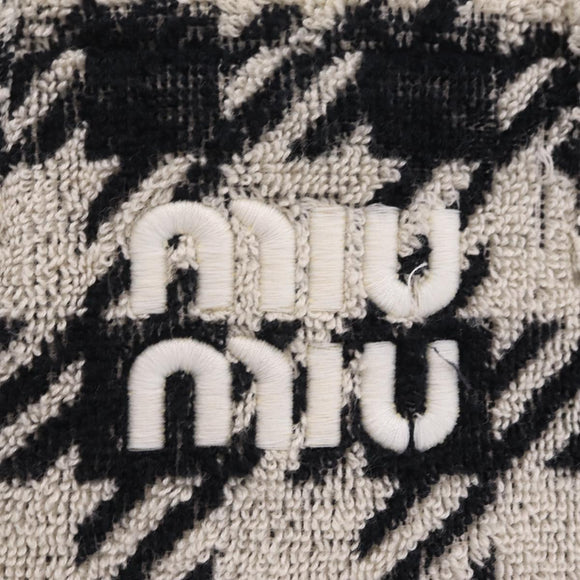 Miu Miu Hand Bag Pile 2way Black Gold Auth 207984A