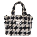 Miu Miu Hand Bag Pile 2way Black Gold Auth 207984A-2