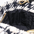 Miu Miu Hand Bag Pile 2way Black Gold Auth 207984A-22