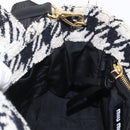 Miu Miu Hand Bag Pile 2way Black Gold Auth 207984A-23