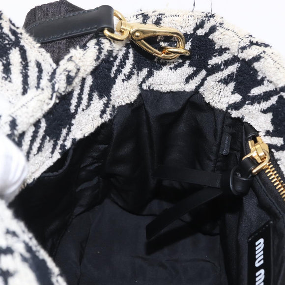 Miu Miu Hand Bag Pile 2way Black Gold Auth 207984A