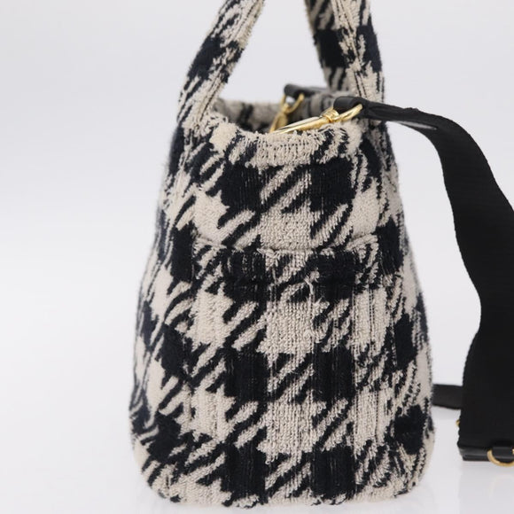 Miu Miu Hand Bag Pile 2way Black Gold Auth 207984A