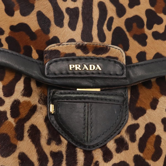 PRADA Hand Bag Harako leather 2way Beige Gold Auth 207985
