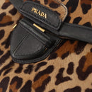 PRADA Hand Bag Harako leather 2way Beige Gold Auth 207985-21