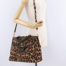 PRADA Hand Bag Harako leather 2way Beige Gold Auth 207985-24
