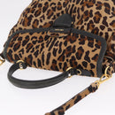 PRADA Hand Bag Harako leather 2way Beige Gold Auth 207985-7