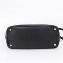 PRADA Galleria Hand Bag Saffiano leather 2way Black Gold Auth 207986V-13