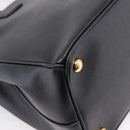 PRADA Galleria Hand Bag Saffiano leather 2way Black Gold Auth 207986V-17