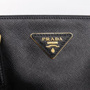 PRADA Galleria Hand Bag Saffiano leather 2way Black Gold Auth 207986V-18