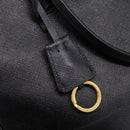 PRADA Galleria Hand Bag Saffiano leather 2way Black Gold Auth 207986V-19