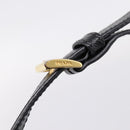 PRADA Galleria Hand Bag Saffiano leather 2way Black Gold Auth 207986V-20
