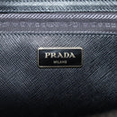 PRADA Galleria Hand Bag Saffiano leather 2way Black Gold Auth 207986V-22