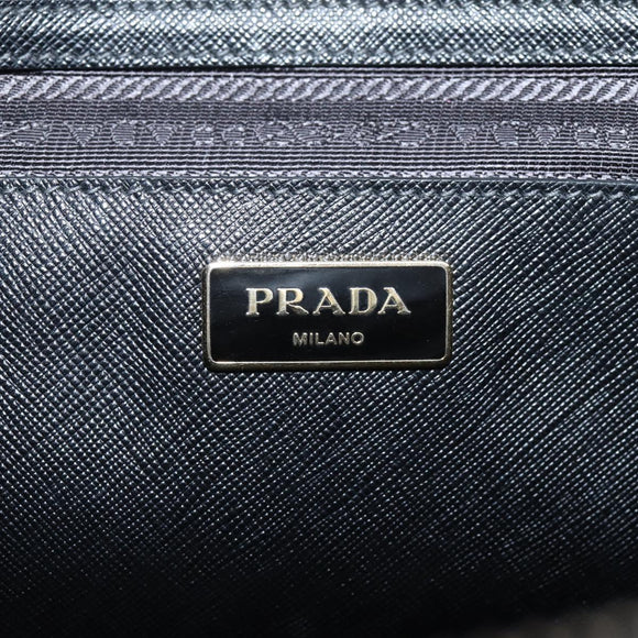 PRADA Galleria Hand Bag Saffiano leather 2way Black Gold Auth 207986V