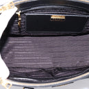 PRADA Galleria Hand Bag Saffiano leather 2way Black Gold Auth 207986V-23
