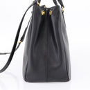 PRADA Galleria Hand Bag Saffiano leather 2way Black Gold Auth 207986V-4