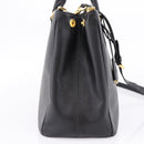 PRADA Galleria Hand Bag Saffiano leather 2way Black Gold Auth 207986V-5